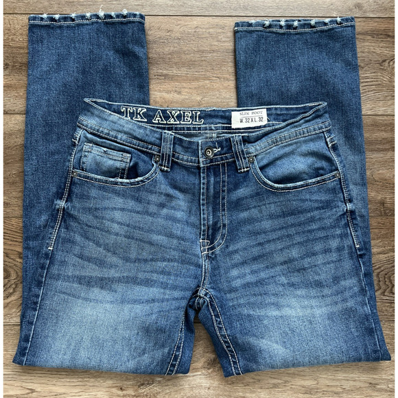 TK Axel Jeans Mens Slim Boot 32x32* Distressed Stretch Cowboy Festival Casual - Picture 12 of 12